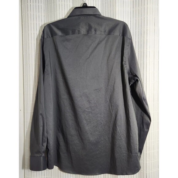 Van Heusen Dress Shirt For Mens Large 34-35 LongSleeve Gray Regular Fit Stretch - Picture 2 of 11